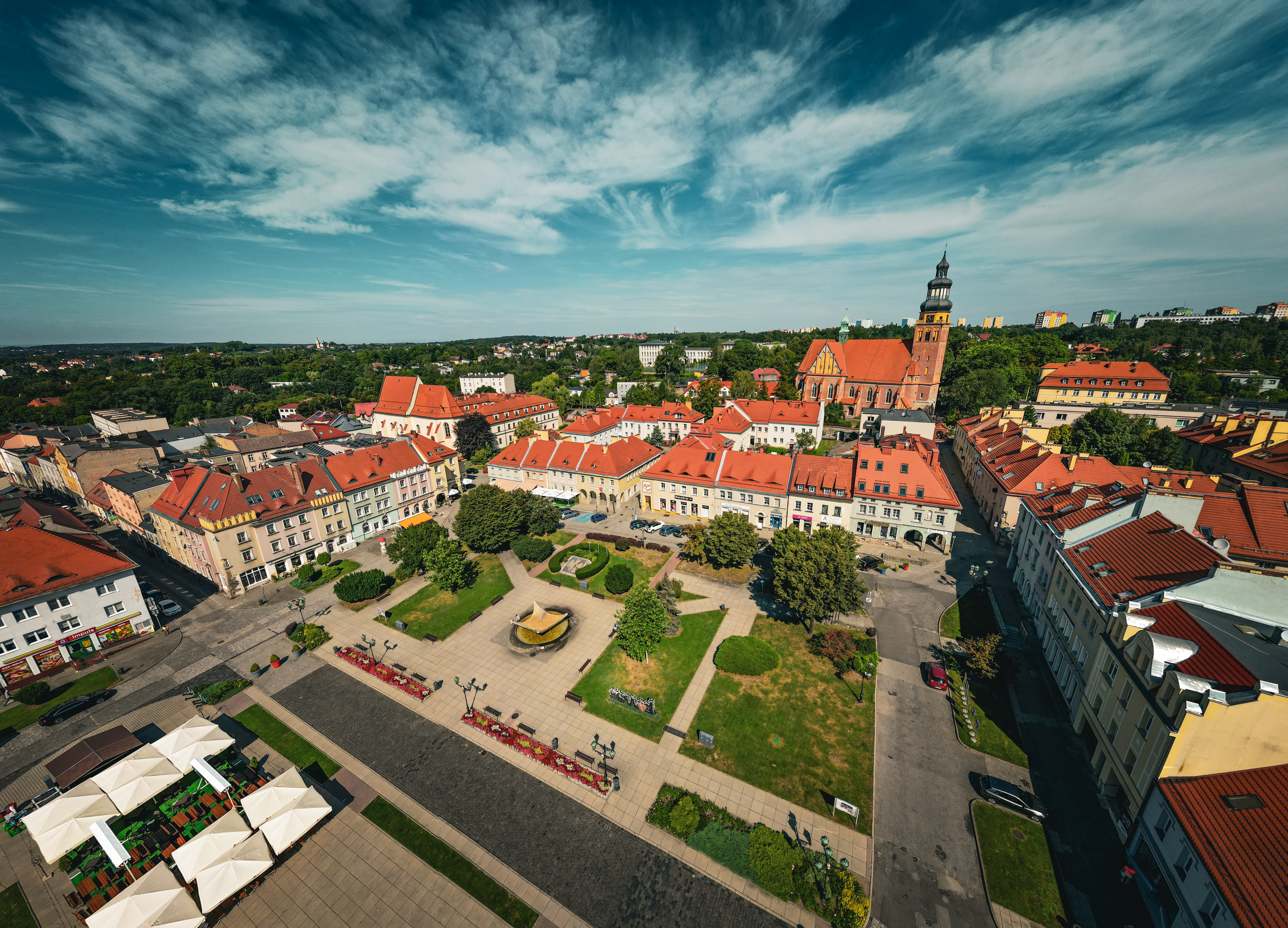 Widok na rynek z drona