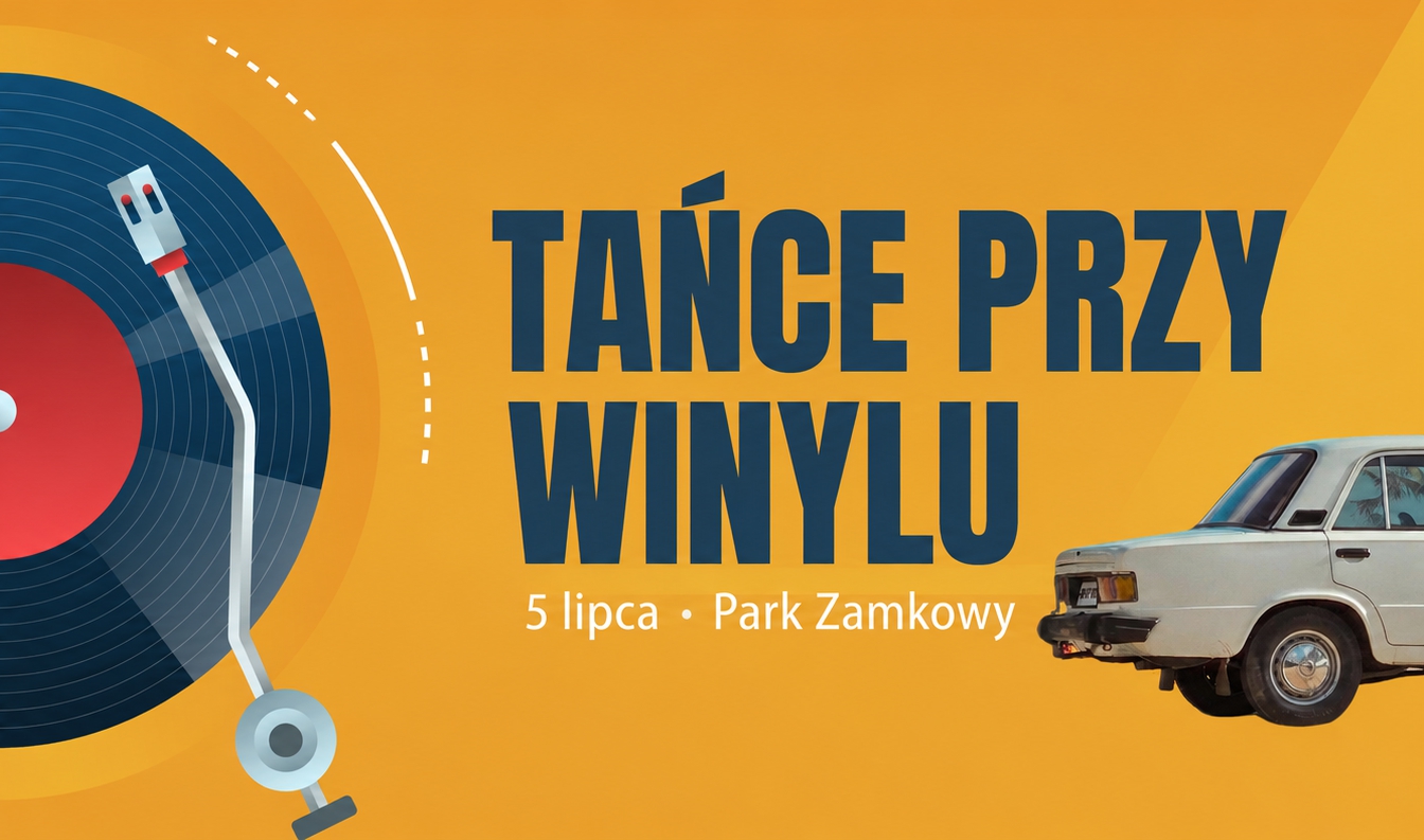 Grafika promująca potańc&oacute;wkę w&nbsp;stylu PRL