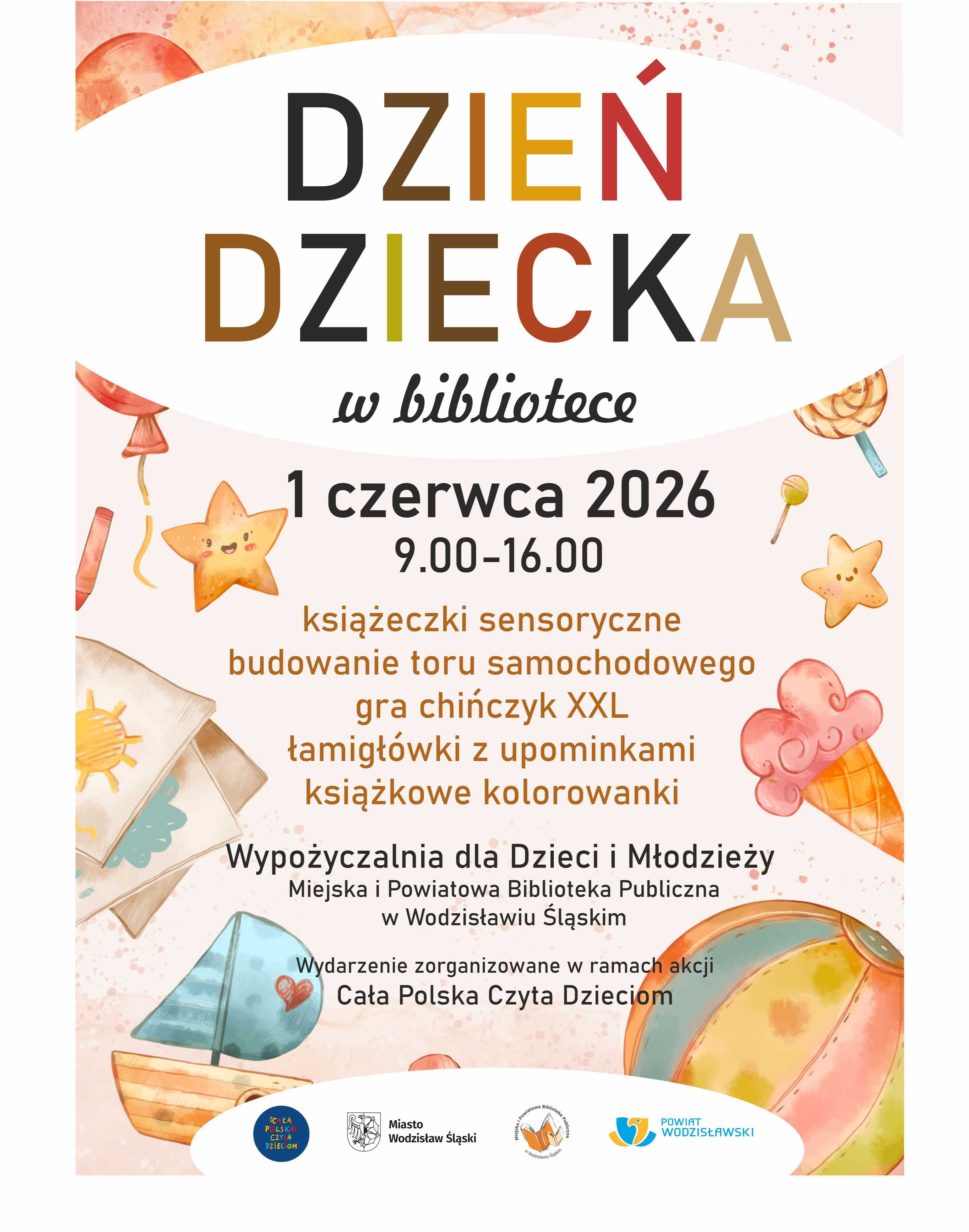 Plakat - dzień dziecka w&nbsp;Bibliotece