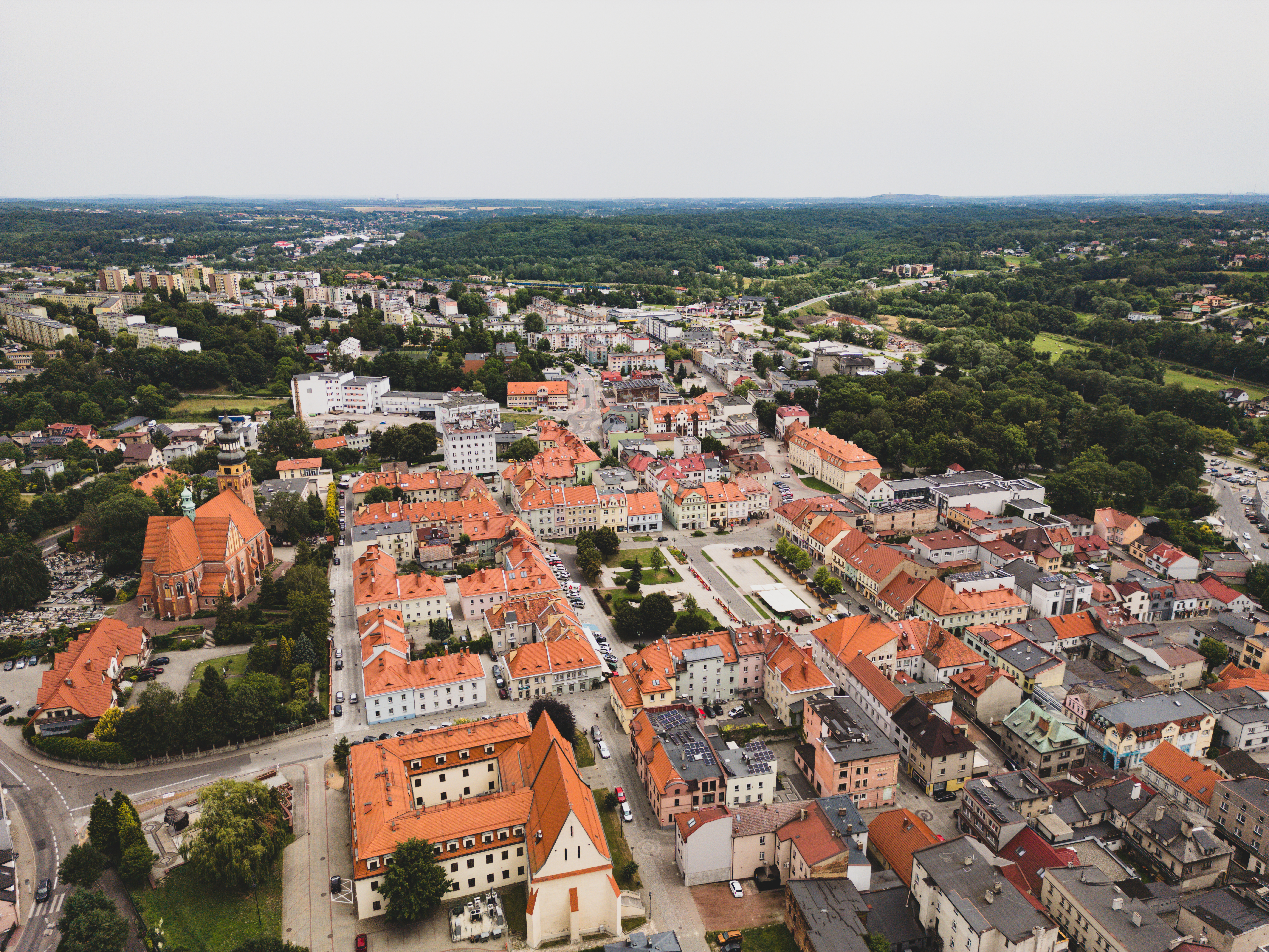 rynek Wodzisławia Śląskiego z&nbsp;lotu ptaka