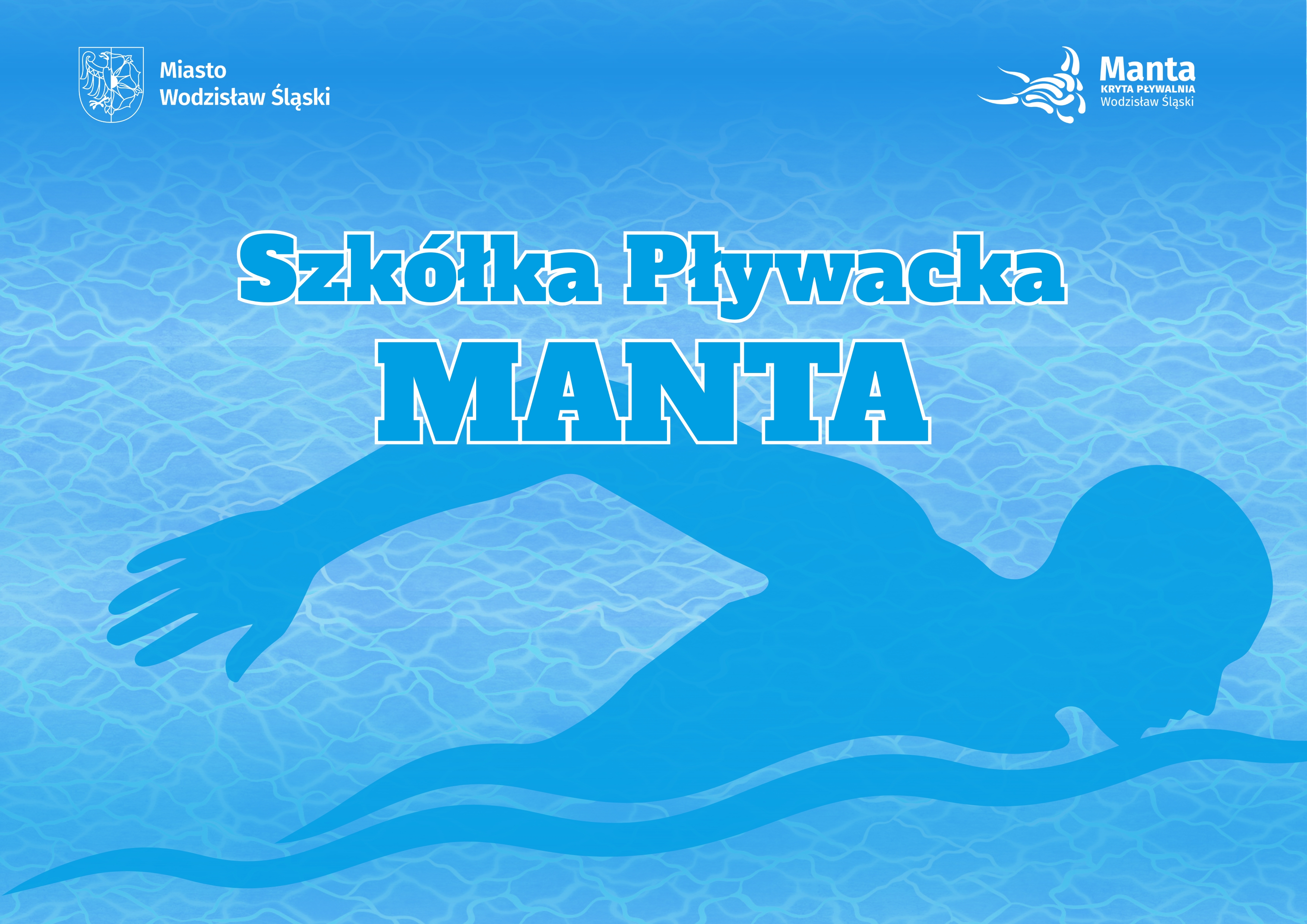 Grafika informująca o&nbsp;Szk&oacute;łce Pływackiej MANTA