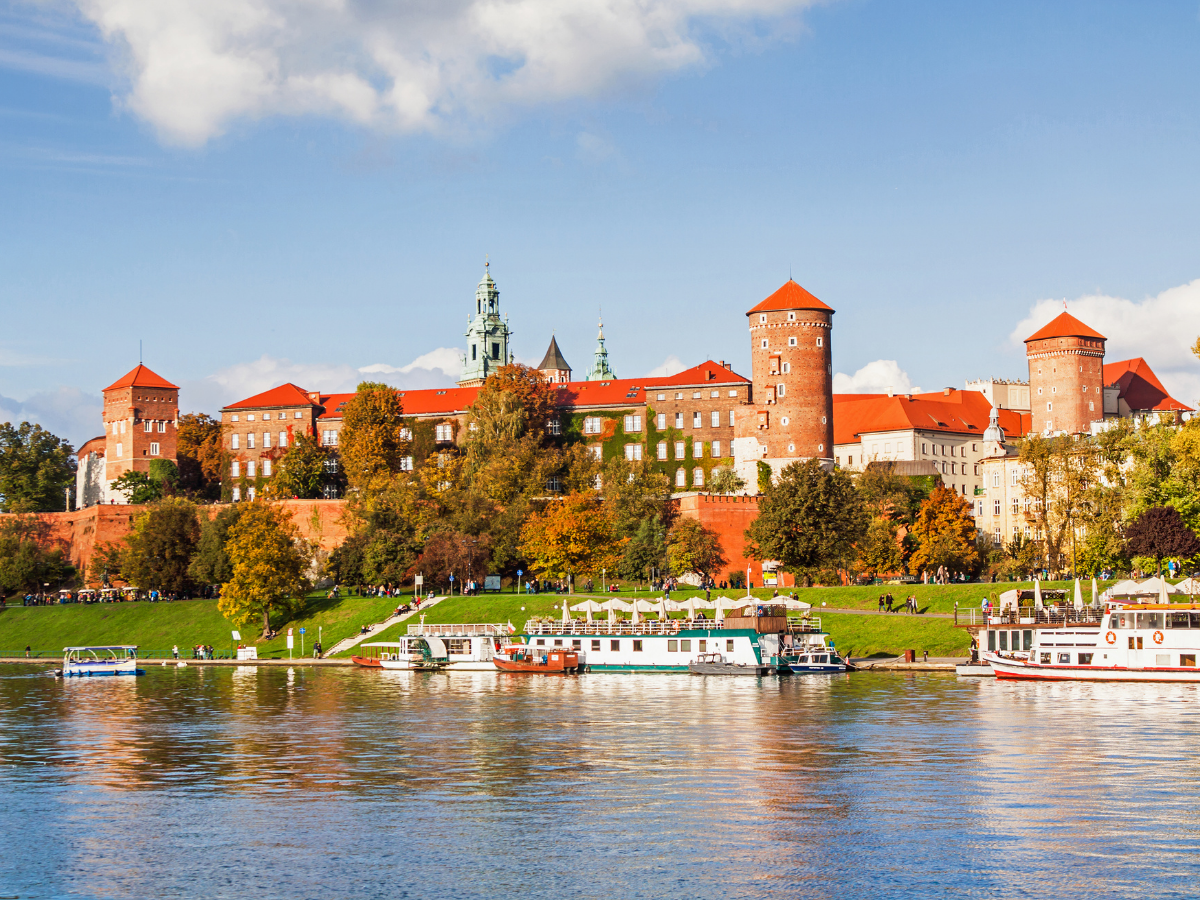 widok na&nbsp;Krak&oacute;w - zabytki, rzeka