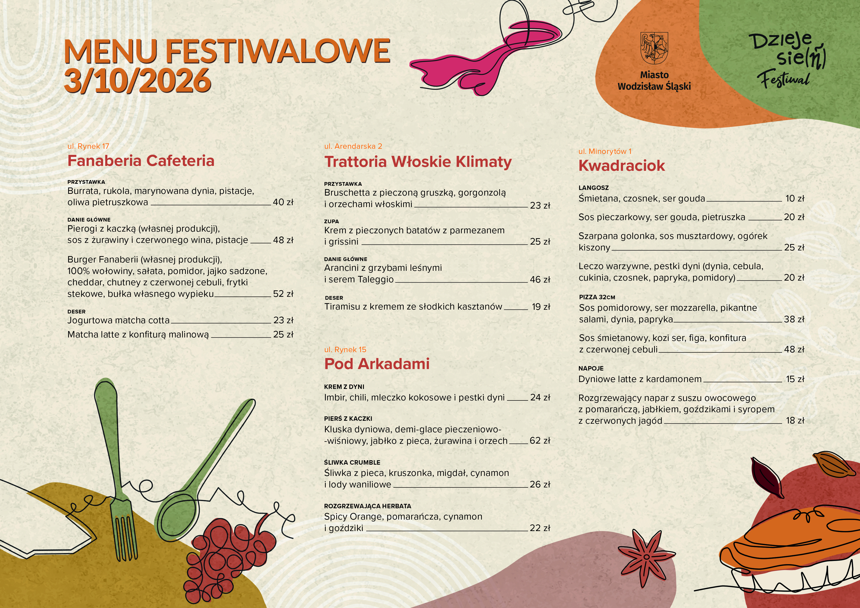 Menu festiwalowe