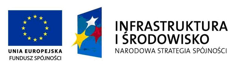 Logo Infrastruktura i Środowisko oraz Unii Europejskiej