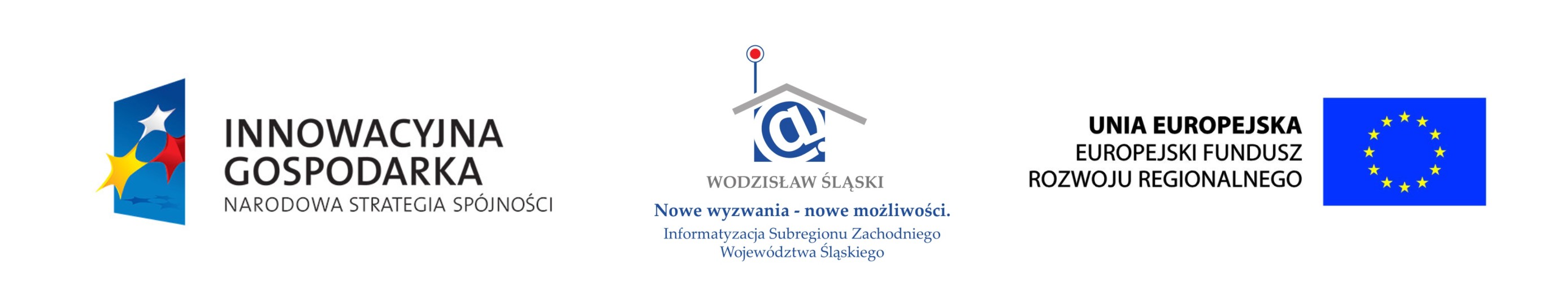 logotypy Innowacyjna Gospodarka, Nowe Wyzwania - Nowe Możliwości oraz Unii Europejskiej