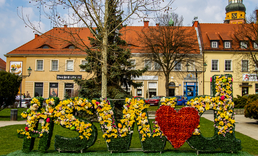 Napis #SWD na wodzisławskim rynku