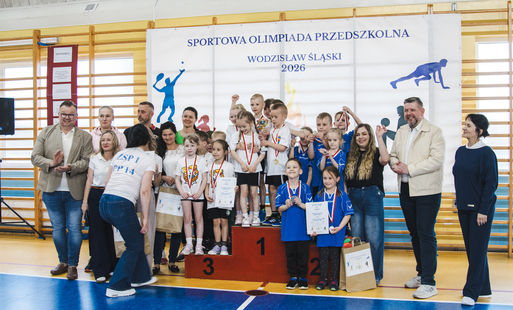 Przedszkolaki podczas Miejskiej Przedszkolnej Olimpiady Przedszkolnej