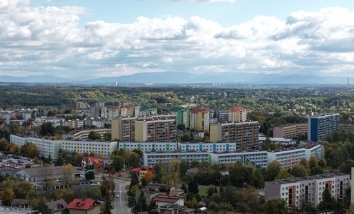 Widok na wodzisławskie osiedla Piastów i XXX-lecia