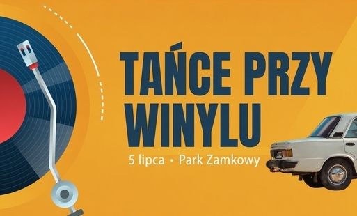 Grafika promująca potańcówkę w stylu PRL
