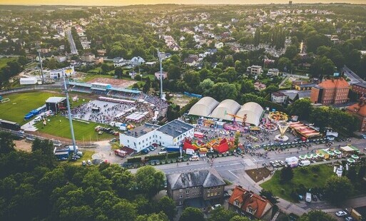 Widok z lotu ptaka na Stadion Aleja przy ul. Bogumińskiej 8