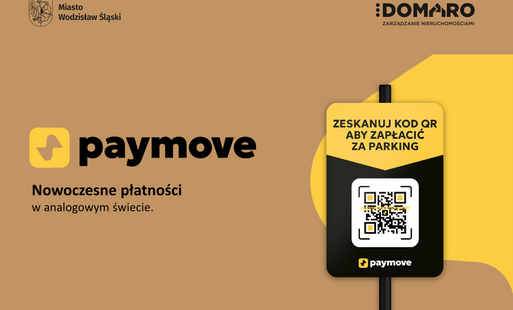Grafika promująca sposób płatności za parkowanie w mieście