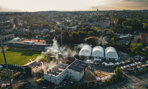 Widok na Stadion Aleja z lotu ptaka