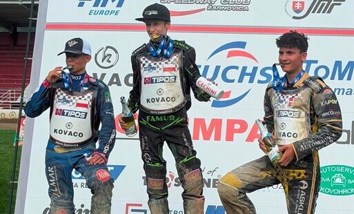 Franek Szczyrba na podium