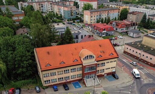 Miejska i Powiatowa Biblioteka Publiczna w Wodzisławiu Śląskim z lotu ptaka