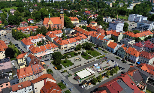wodzisławski rynek z lotu ptaka