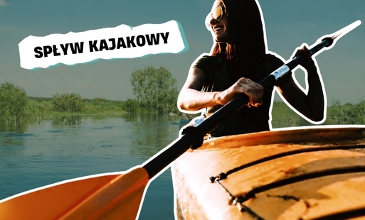 Grafika promująca spływ kajakowy
