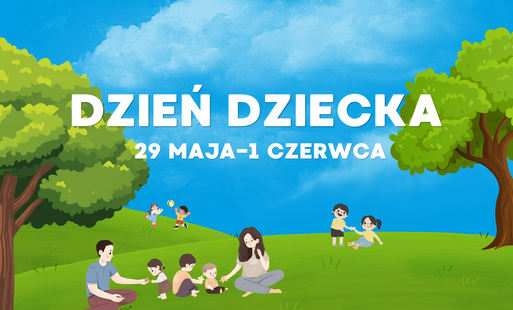 Grafika promująca wydarzenia z okazji Dnia Dziecka w Wodzisławiu Śląskim